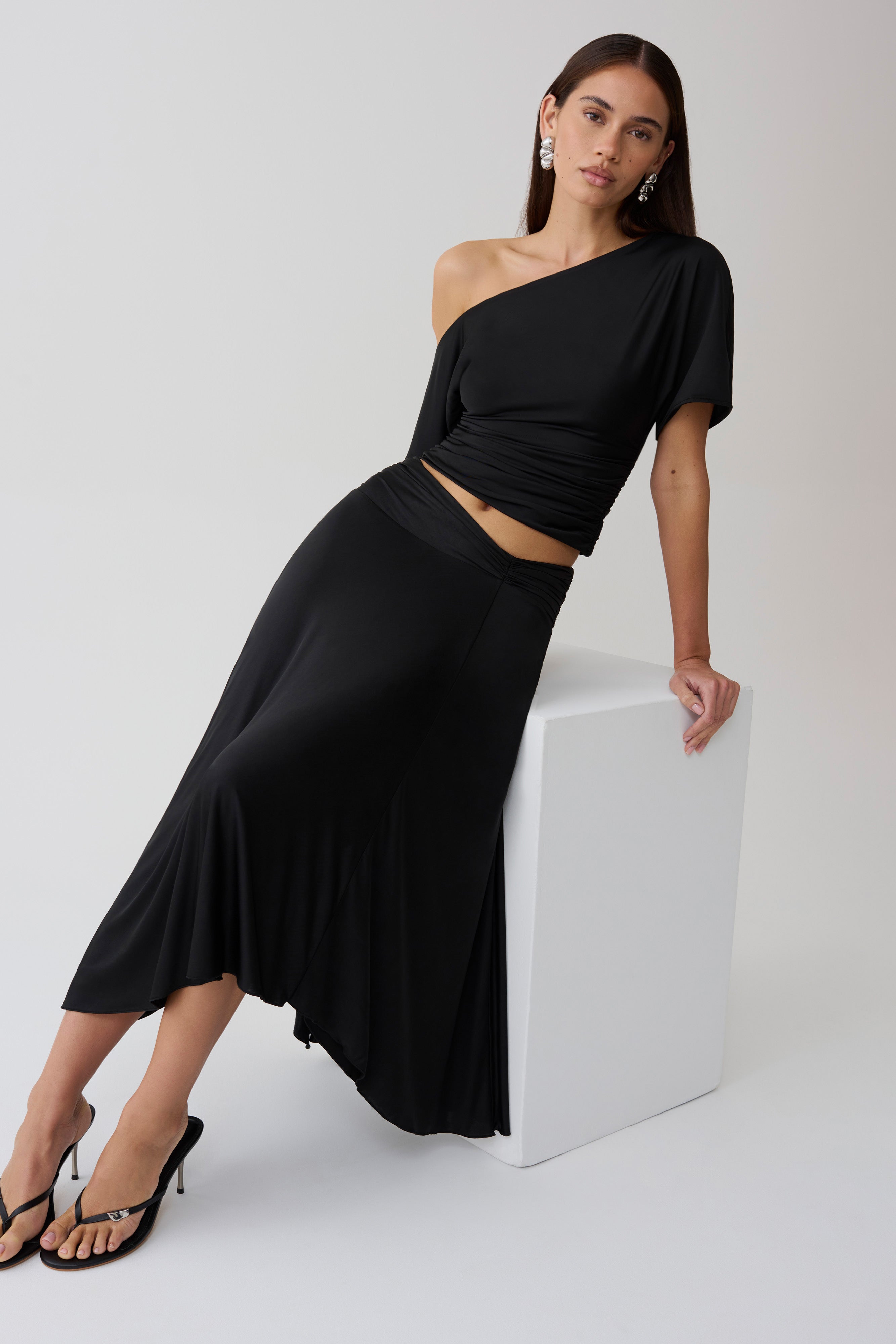 Luu Slinky Midi Skirt