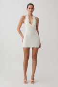 Bohdie Crochet Halter Mini Dress in Ivory – Chic&Drifts