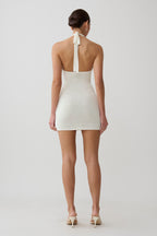 Bohdie Crochet Halter Mini Dress in Ivory – Chic&Drifts