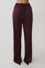 Danica Straight Leg Satin Pants in Mahogany – Chic&Drifts