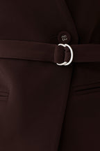 Darcie Drop Shoulder Suiting Blazer in Dark Chocolate – Chic&Drifts