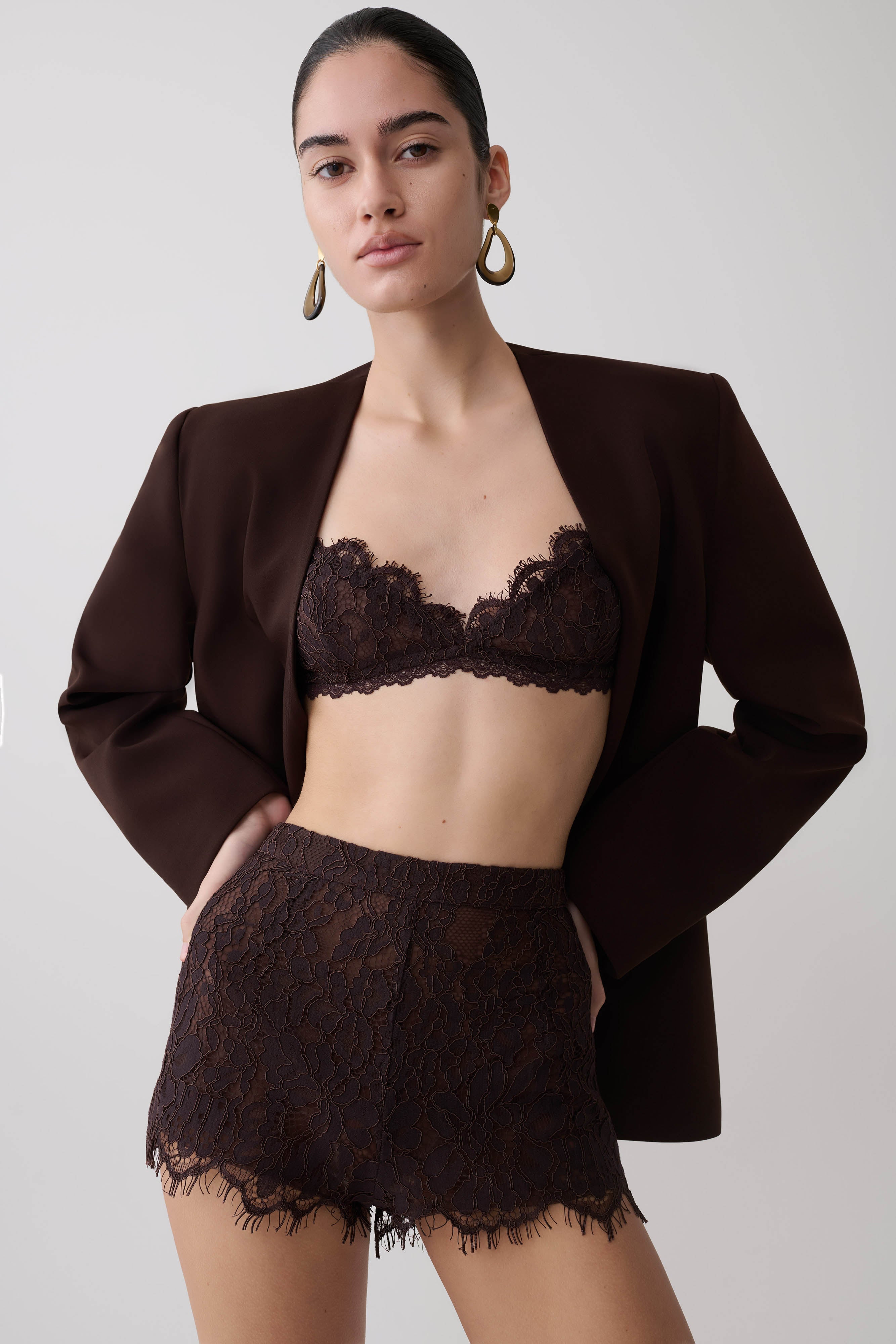 Gigi Lace Bralette in Dark Chocolate – Chic&Drifts