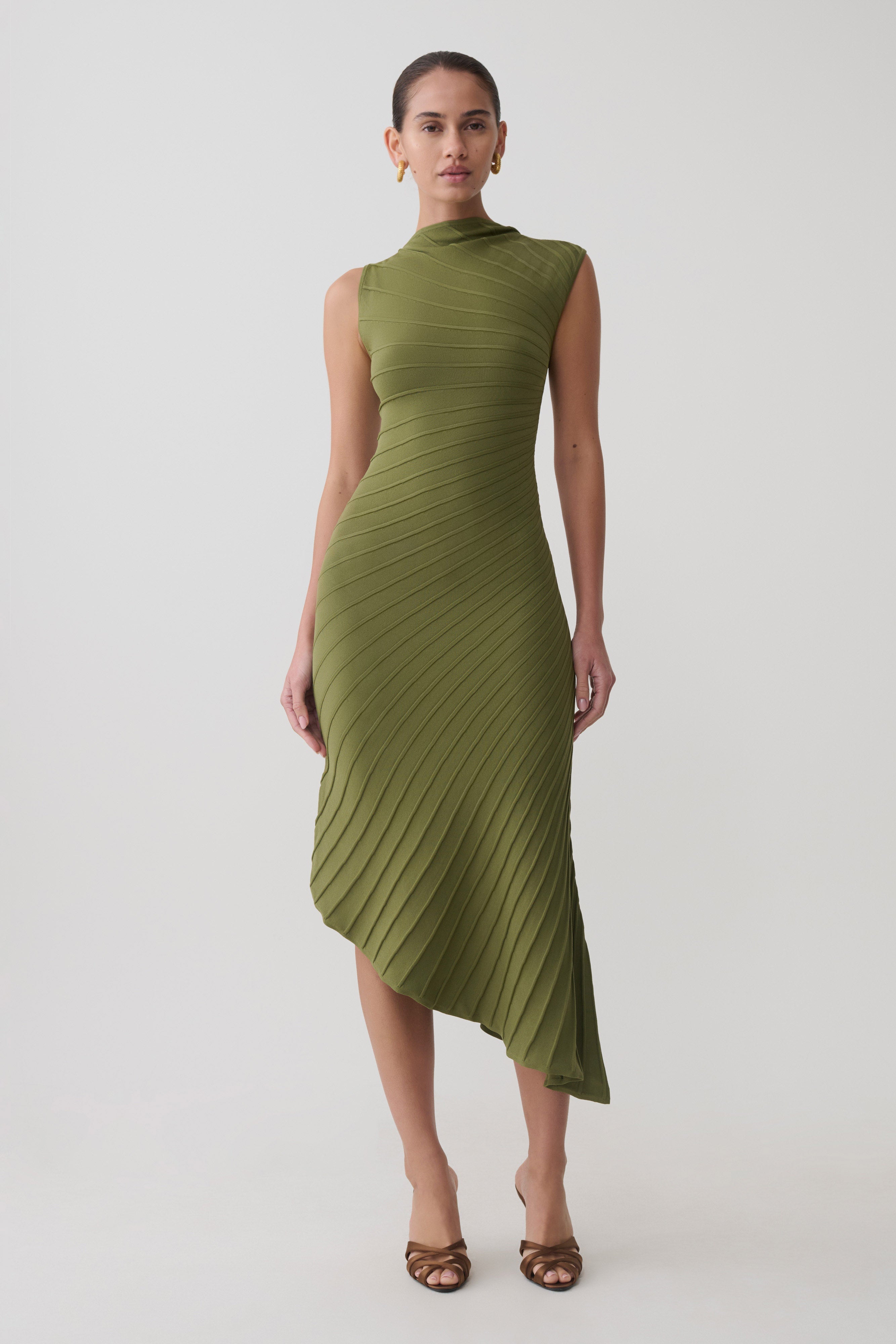 Milasandra Pleated Knit Dress