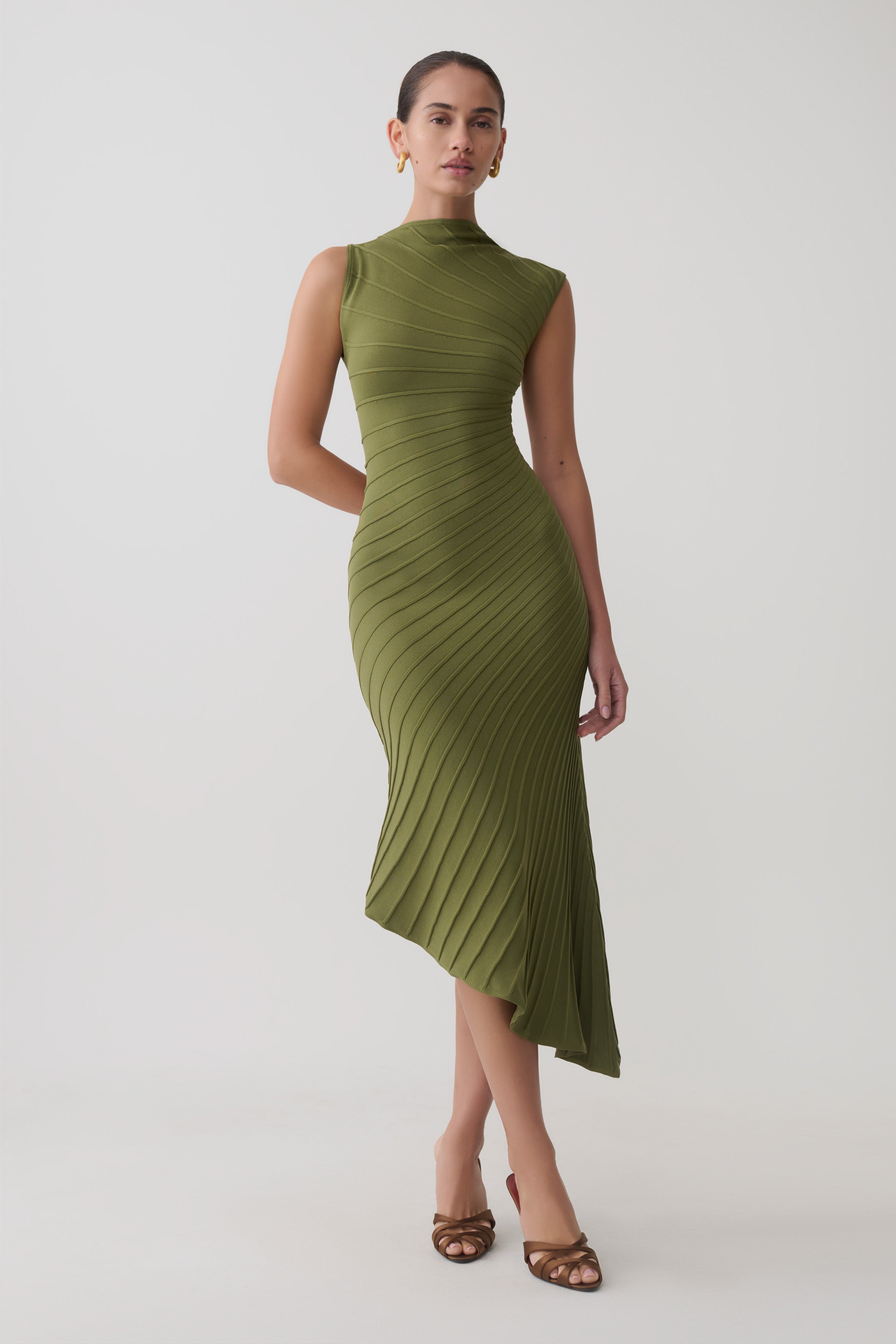 Milasandra Pleated Knit Dress
