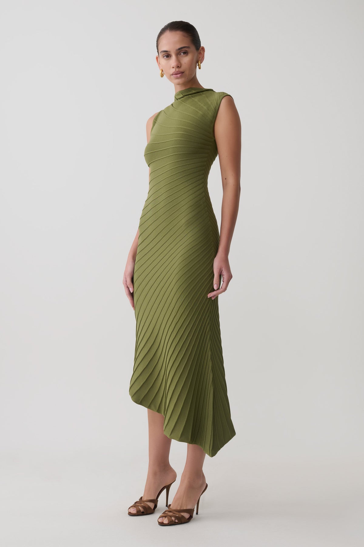 Milasandra Pleated Knit Dress