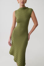 Milasandra Pleated Knit Dress