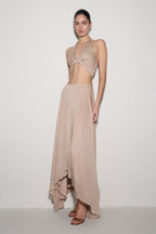 Nola Lurex Maxi Skirt in Gold – Chic&Drifts