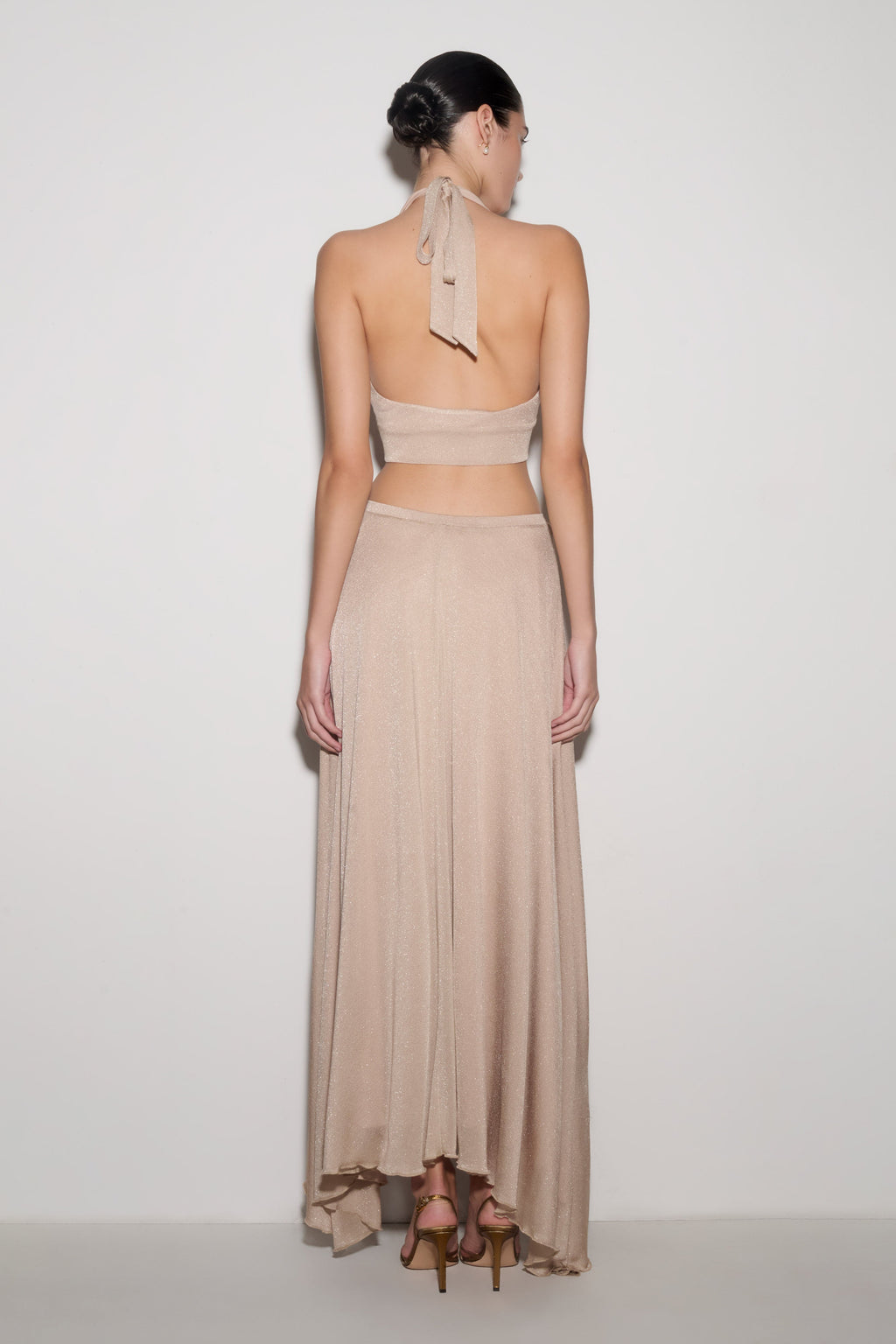 Nola Draped Lurex Halter Top in Gold – Chic&Drifts