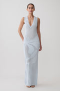 Pippa Floral Knit Maxi Dress in Light Blue – Chic&Drifts