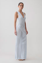 Pippa Floral Knit Maxi Dress in Light Blue – Chic&Drifts