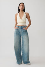 Jina Draped Halter Top in Ivory – Chic&Drifts