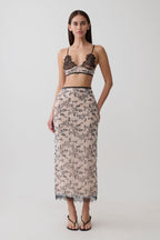 Kimberly Lace Pencil Midi Skirt in Nude Lace – Chic&Drifts