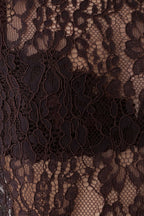 Harlyn Shoulder Pad Short Sleeve Lace Top in Dark Chocolate – Chic&Drifts