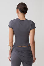 Anfie High Neck Top With Piping Detail in Grey – Chic&Drifts