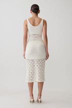 Atlantis Crochet Knit Midi Skirt in Baby Pink – Chic&Drifts
