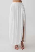 Banks Bubble Hem Midi Skirt in White – Chic&Drifts