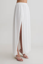 Banks Bubble Hem Midi Skirt in White – Chic&Drifts