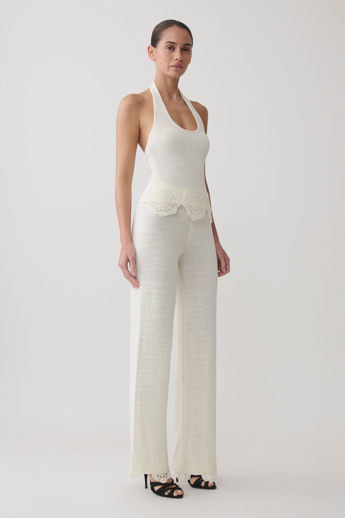 Salley Crochet Halter Longline Top in Ivory – Chic&Drifts