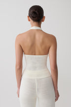 Salley Crochet Halter Longline Top in Ivory – Chic&Drifts