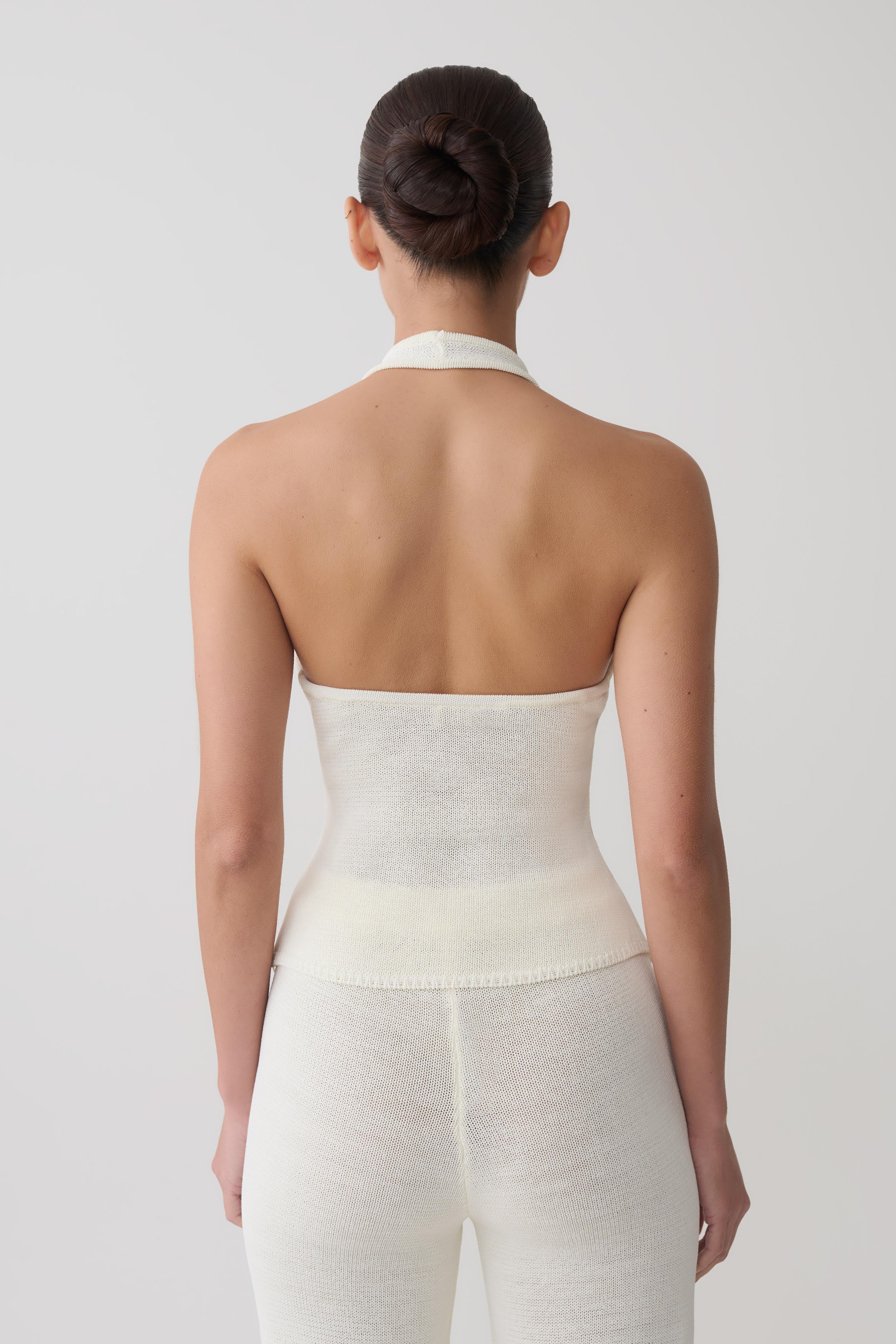 Salley Crochet Halter Longline Top in Ivory – Chic&Drifts