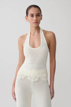 Salley Crochet Halter Longline Top in Ivory – Chic&Drifts