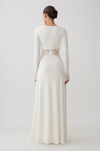 Elethea Lace Slinky Maxi Dress in Ivory – Chic&Drifts