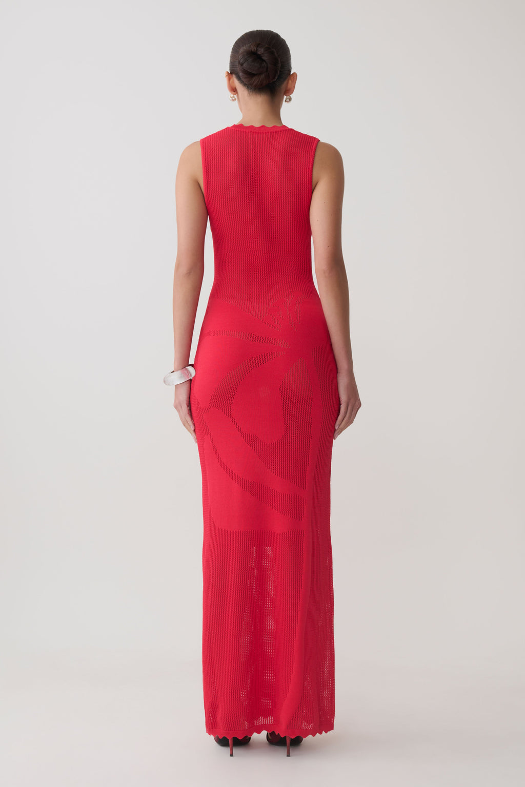 Pippa Floral Knit Maxi Dress in Pomegranate – Chic&Drifts