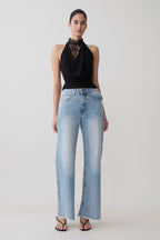 Arra Chiffon & Lace Halter Top in Black – Chic&Drifts