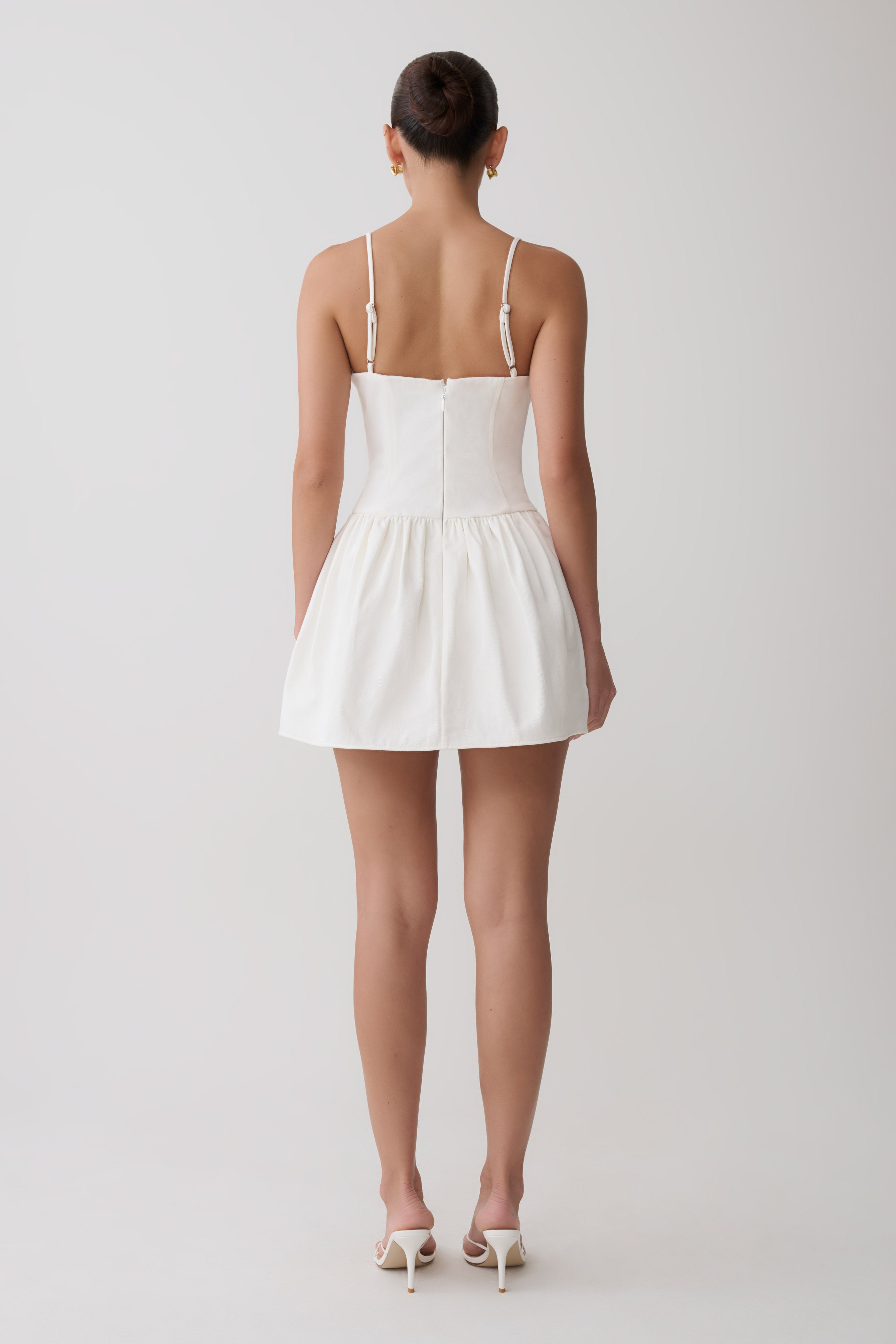 Emary Applique Denim Bustier Mini Dress