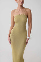 Shami Lurex Maxi Dress With Flowers in Gold – Chic&Drifts