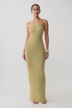 Shami Lurex Maxi Dress With Flowers in Gold – Chic&Drifts