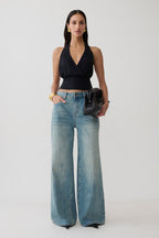 Jina Draped Halter Top in Black – Chic&Drifts