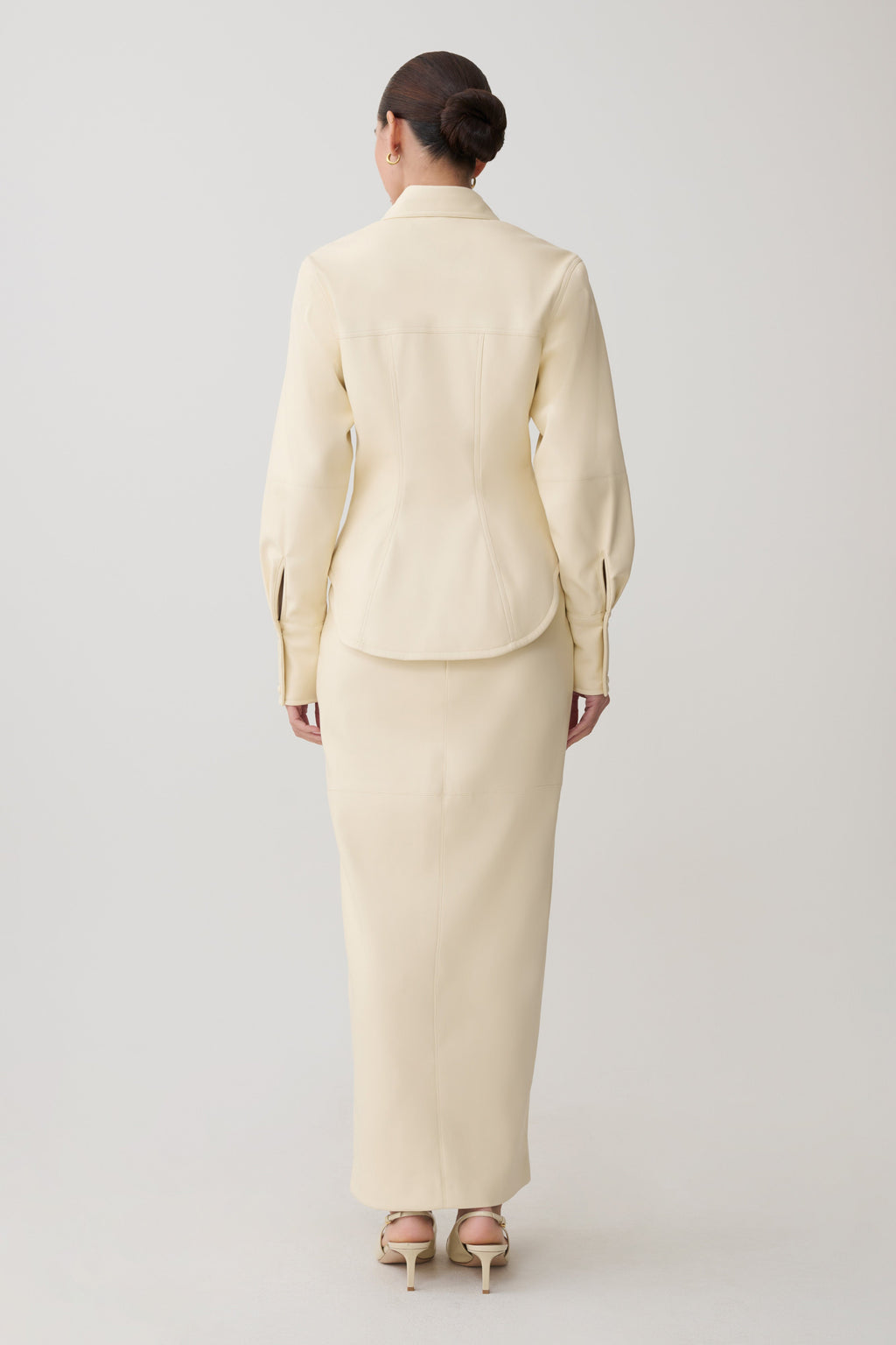 Winslet Faux Leather Maxi Skirt in Bone – Chic&Drifts