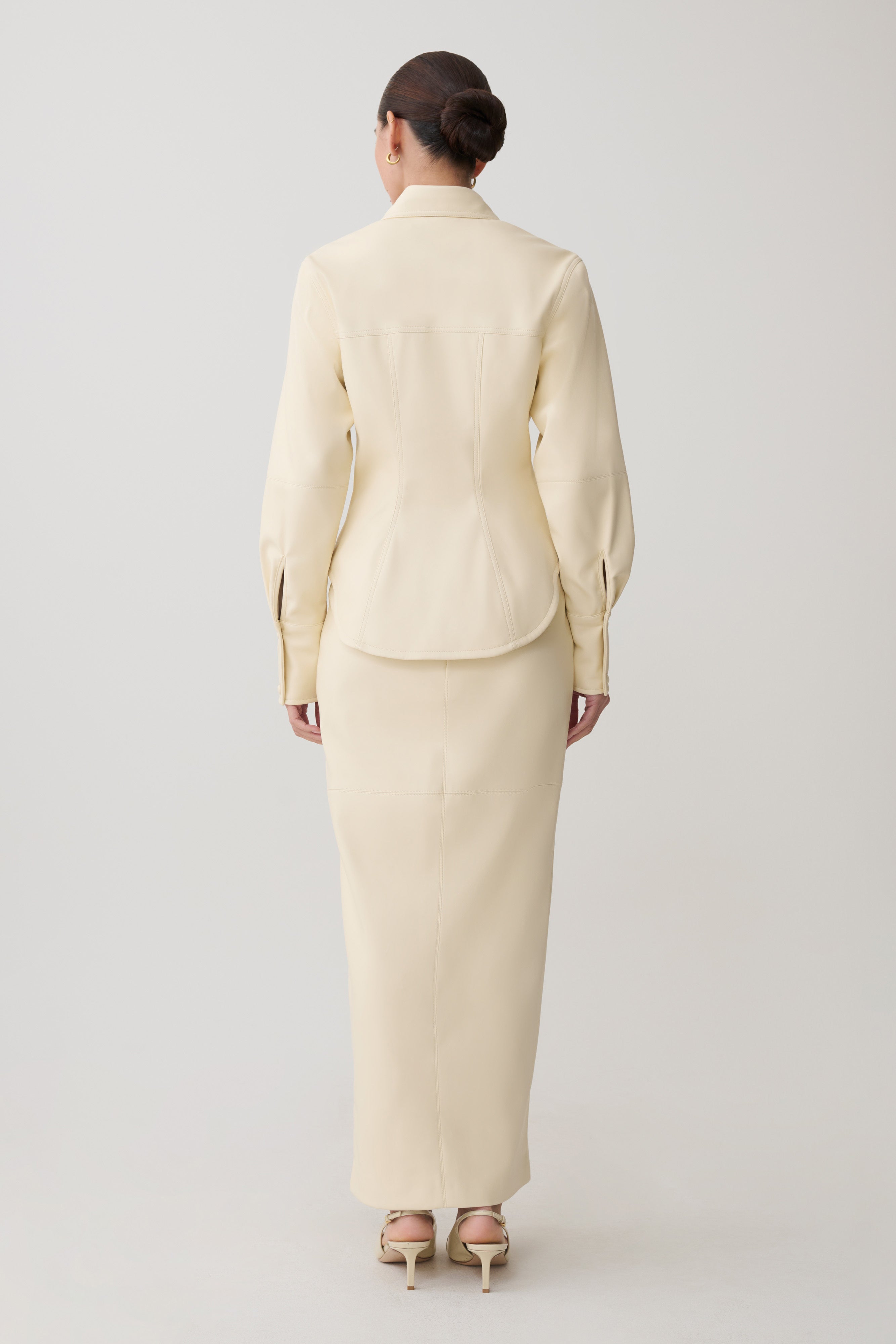 Winslet Faux Leather Maxi Skirt in Bone – Chic&Drifts