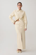 Winslet Faux Leather Maxi Skirt in Bone – Chic&Drifts