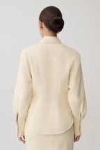 Winslet Faux Leather Shirt in Bone – Chic&Drifts