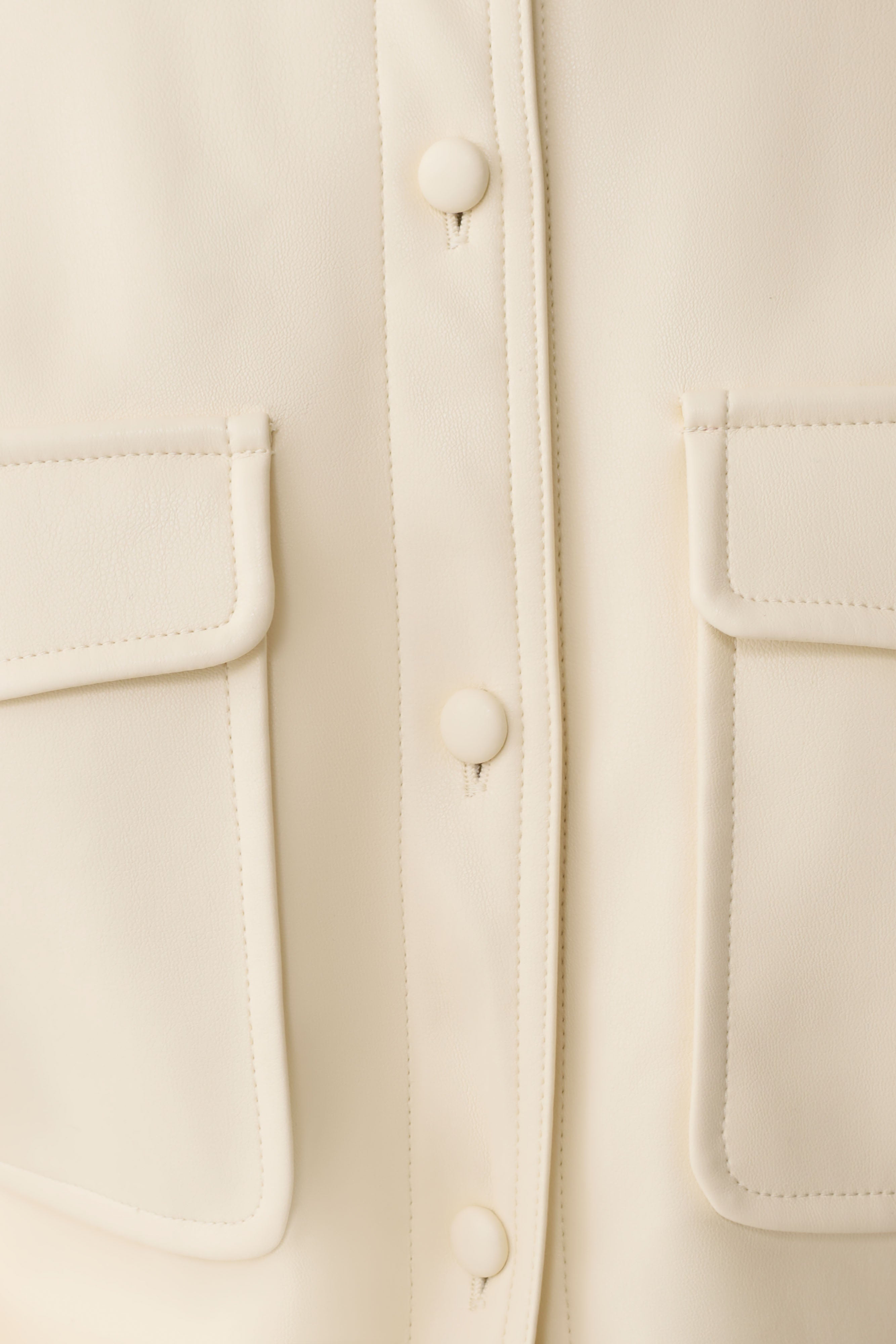 Winslet Faux Leather Shirt in Bone – Chic&Drifts