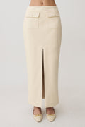 Winslet Faux Leather Maxi Skirt in Bone – Chic&Drifts