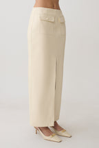 Winslet Faux Leather Maxi Skirt in Bone – Chic&Drifts