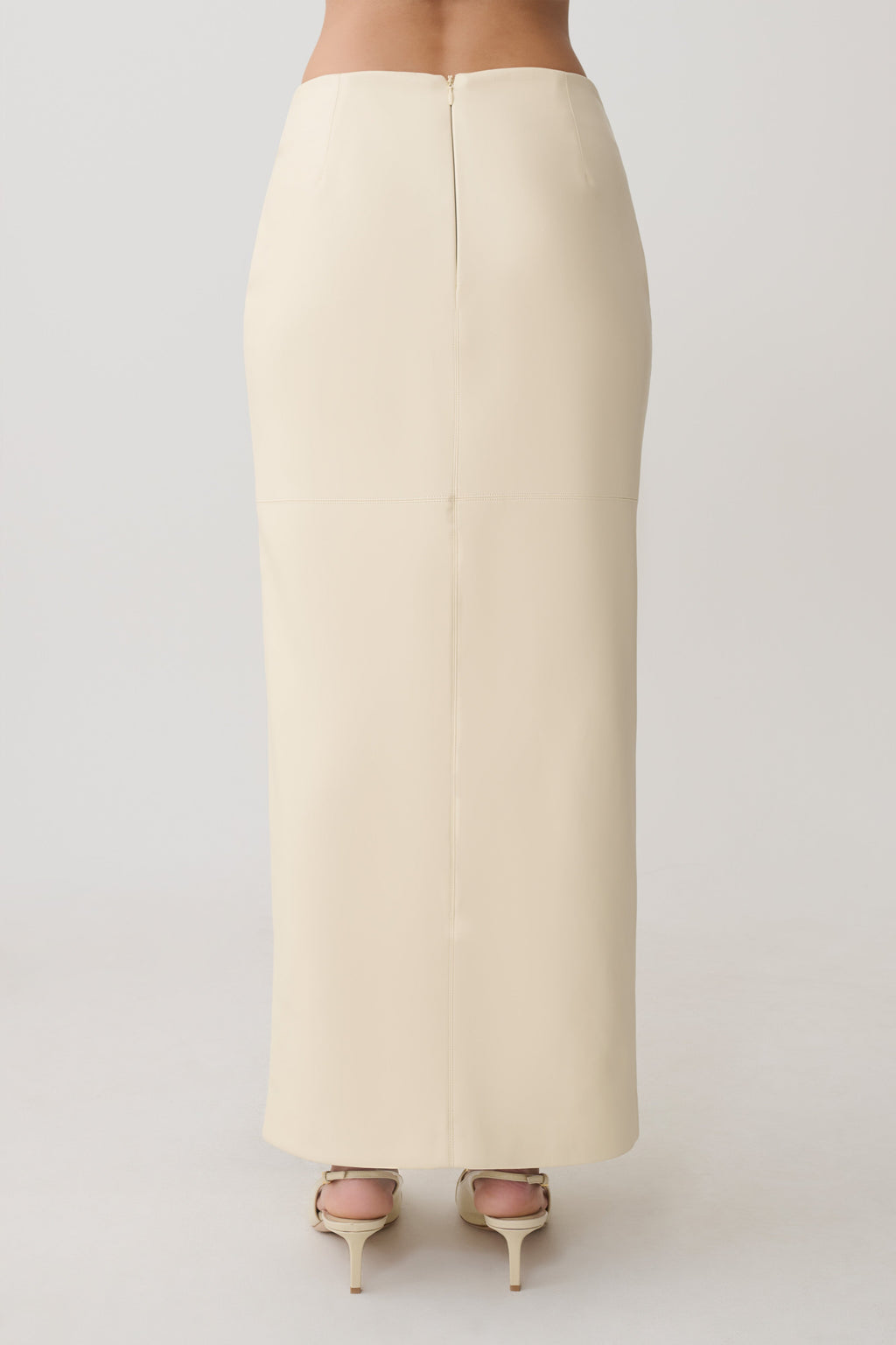 Winslet Faux Leather Maxi Skirt in Bone – Chic&Drifts