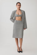 Amelie Tweed Midi Skirt in Houndstooth – Chic&Drifts