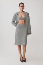 Amelie Tweed Midi Skirt in Houndstooth – Chic&Drifts