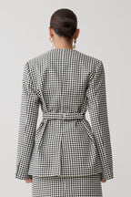 Darcie Drop Shoulder Suiting Blazer in Houndstooth – Chic&Drifts