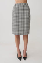 Amelie Tweed Midi Skirt in Houndstooth – Chic&Drifts