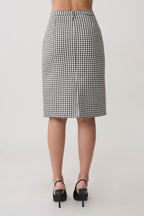 Amelie Tweed Midi Skirt in Houndstooth – Chic&Drifts