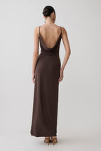 Joni Cowl Maxi Dress in Bitter Chocolate – Chic&Drifts