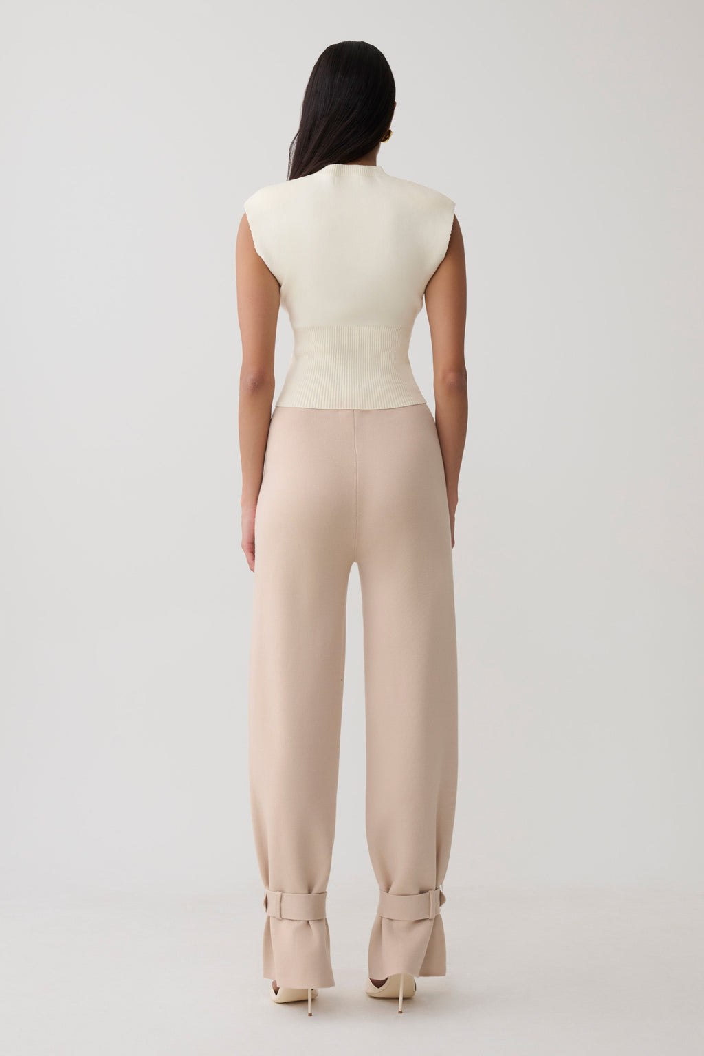 Blaine Knit Cuffed Wide Leg Trousers in Oat Marle – Chic&Drifts