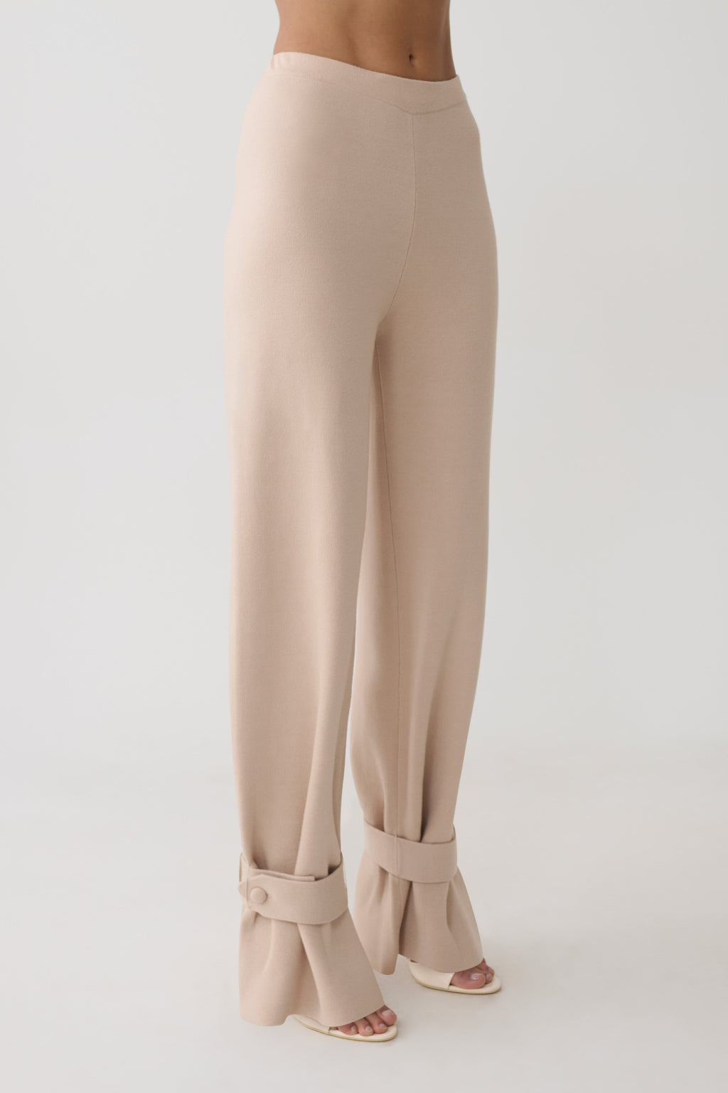 Blaine Knit Cuffed Wide Leg Trousers in Oat Marle – Chic&Drifts