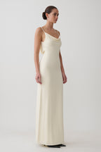 Joni Cowl Maxi Dress in Ivory – Chic&Drifts