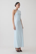 Oden Slinky Maxi Dress With Hardware in Sky Blue – Chic&Drifts